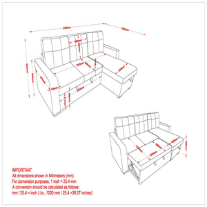 Tyson 93" Sectional Sofa w/Bed & Storage - comfortable sofa for modern living | Image 8 | InSTYLE Home & Rugs