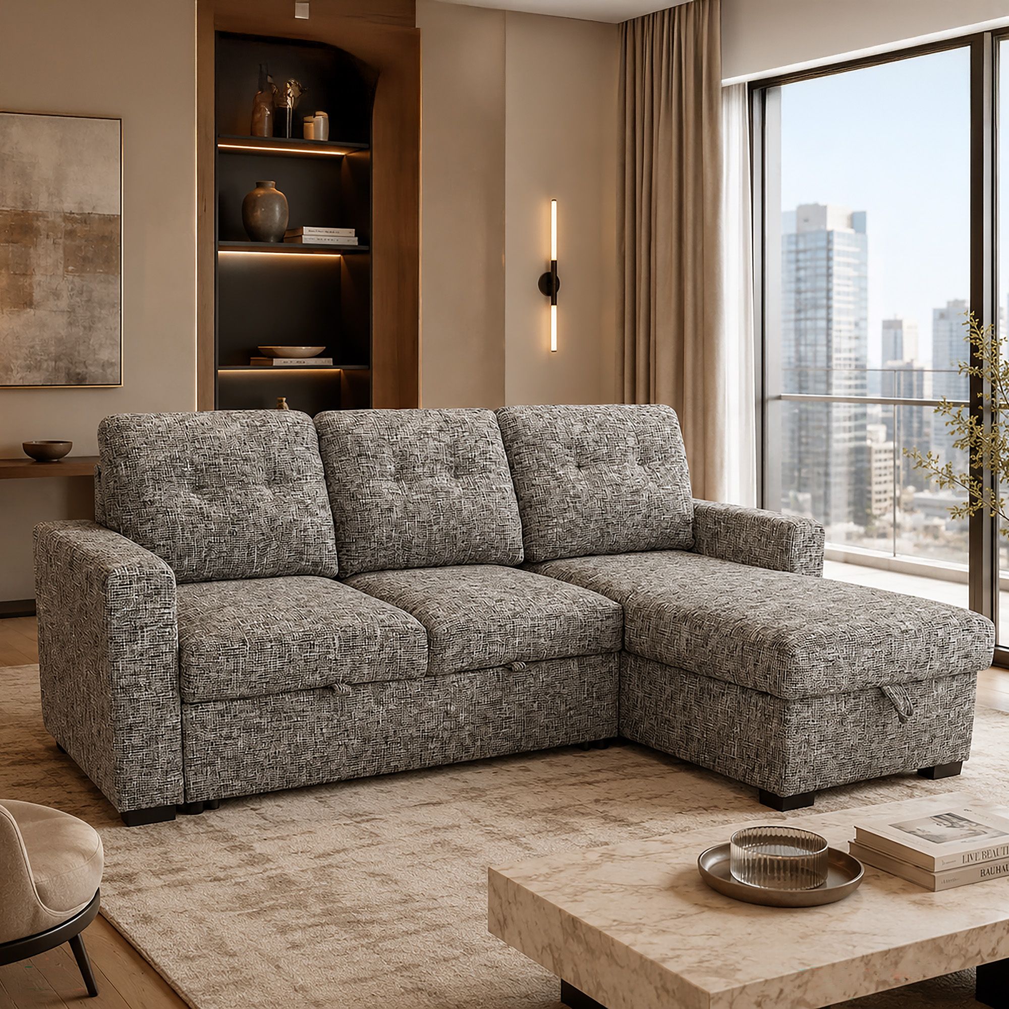 Draga Sofa with Reversible Chaise & Bed & Storage - luxury sofa for any space | Image 2 | InSTYLE Home & Rugs