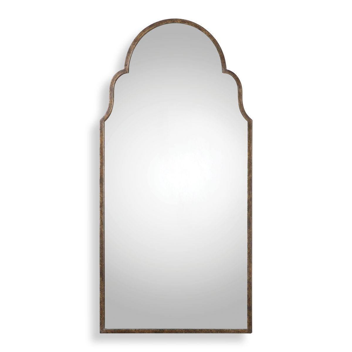 Brayden Tall Arch Mirror, Bronze - perfect for enhancing light and creating a sense of space | Image 1 | InSTYLE Home & Rugs