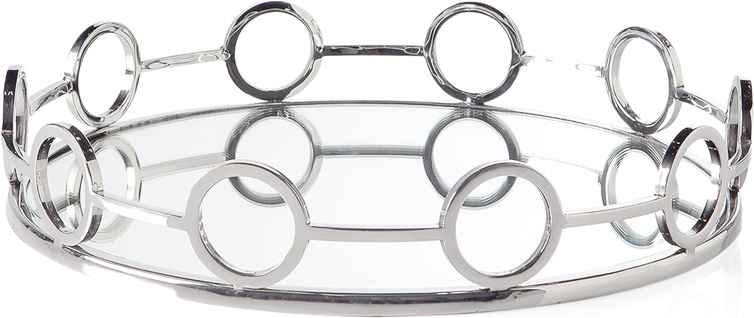 Lux Link Stainless Steel Round Tray - available in various shapes, sizes, and materials | Image 2 | InSTYLE Home & Rugs
