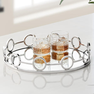 Lux Link Stainless Steel Round Tray - available in various shapes, sizes, and materials | Image 3 | InSTYLE Home & Rugs