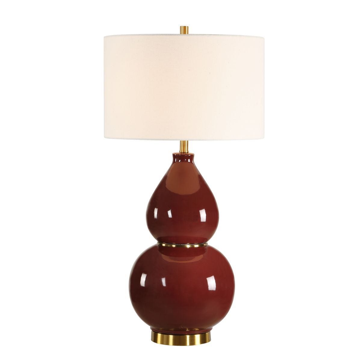 Gourd Table Lamp, Burgundy - perfect lighting for modern homes | Image 1 | InSTYLE Home & Rugs
