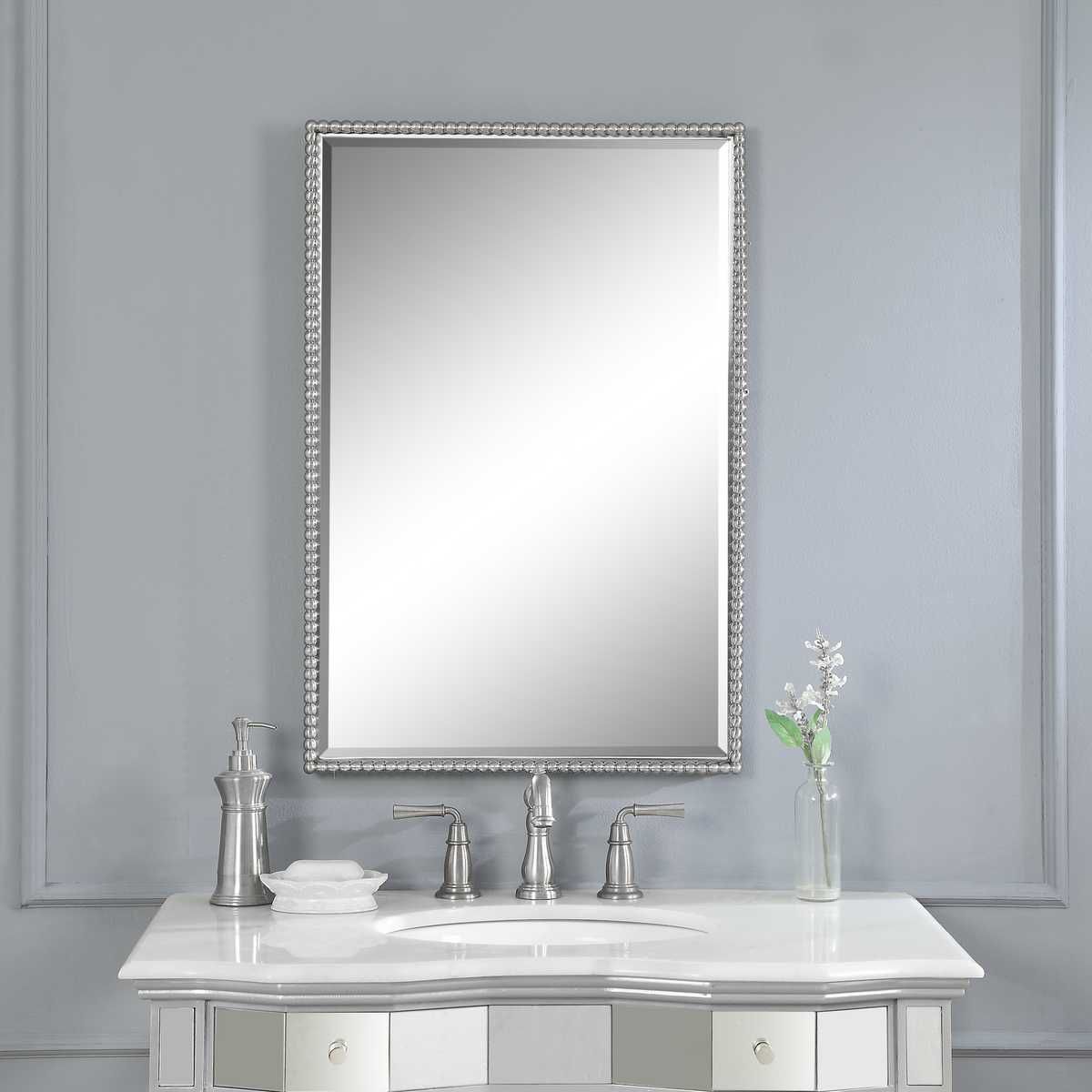 Sherise Vanity Mirror, Nickel - available in various shapes, sizes, and frame styles | Image 2 | InSTYLE Home & Rugs