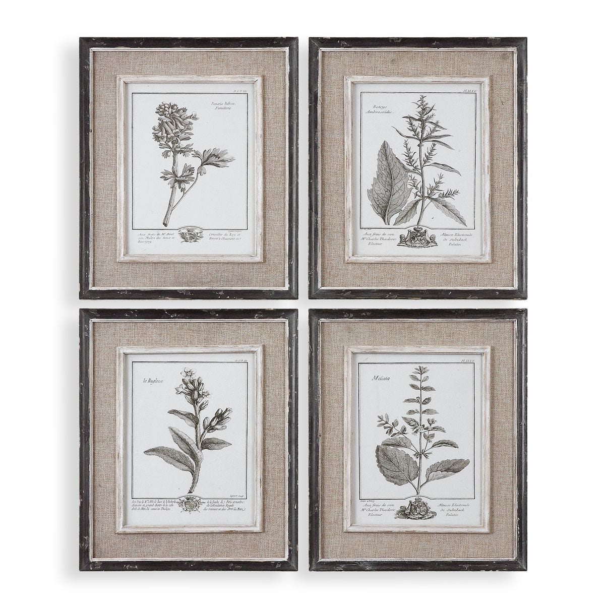 Casual Grey Study Framed Prints, S/4 - bold and creative art for unique interior décor | Image 1 | InSTYLE Home & Rugs
