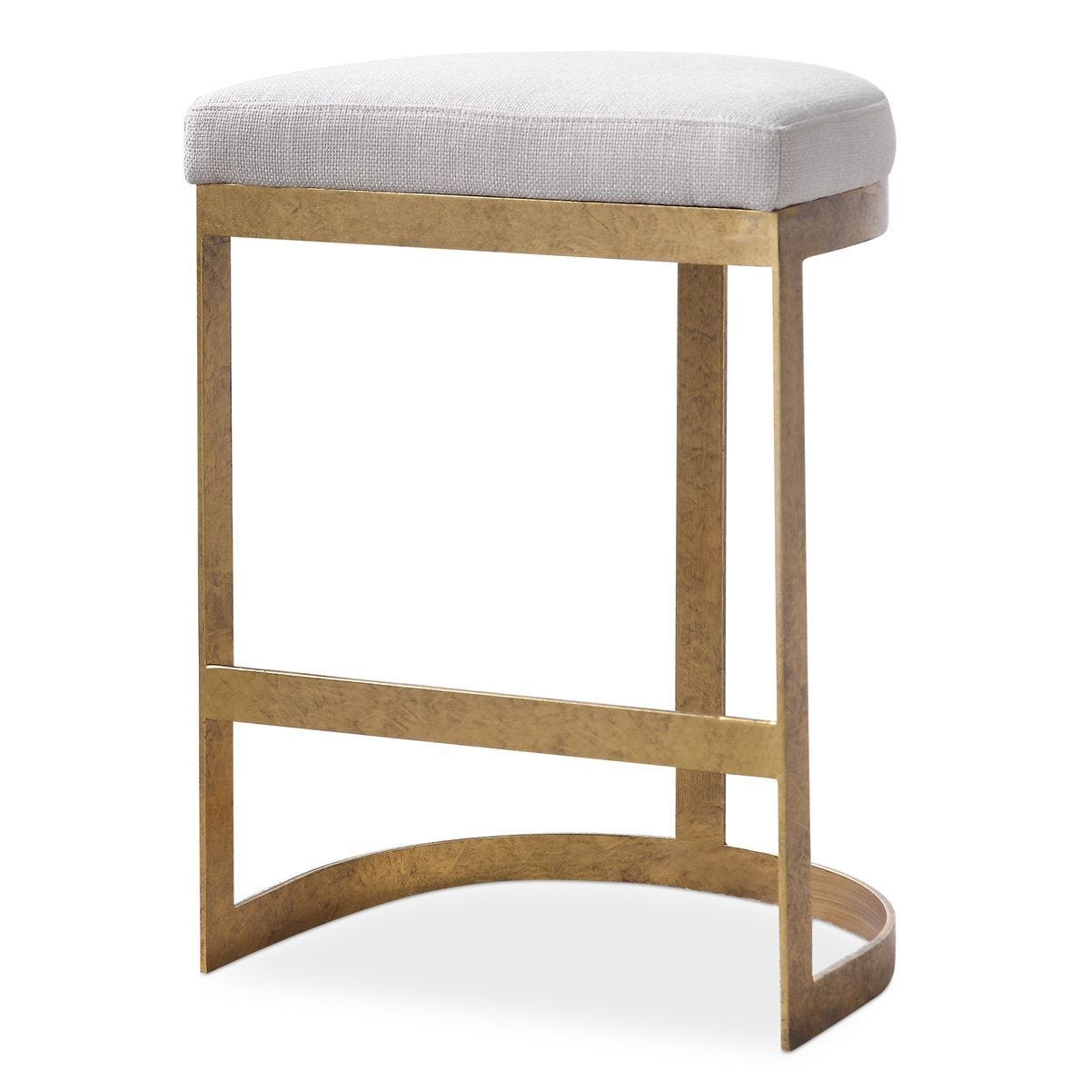 Ivanna Counter Stool, Gold - sleek stools for kitchen bars | Image 1 | InSTYLE Home & Rugs
