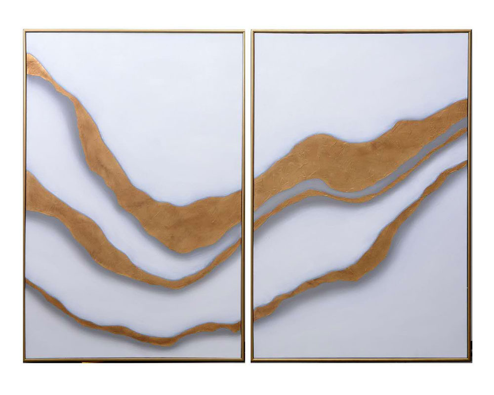 Gold Abyss (Set Of 2) - add personality and flair to your walls with stunning art | Image 1 | InSTYLE Home & Rugs