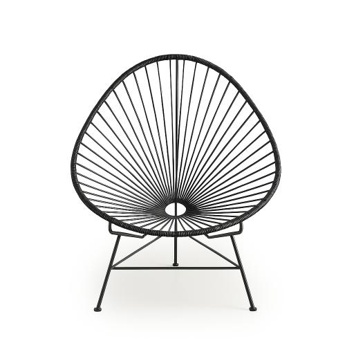 Acapulco Chair in black open-weave vinyl | InSTYLE Home & Rugs