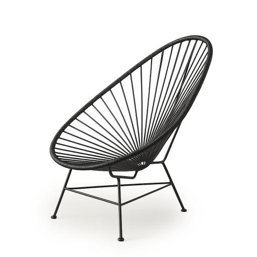 Acapulco Chair in black open-weave vinyl | InSTYLE Home & Rugs