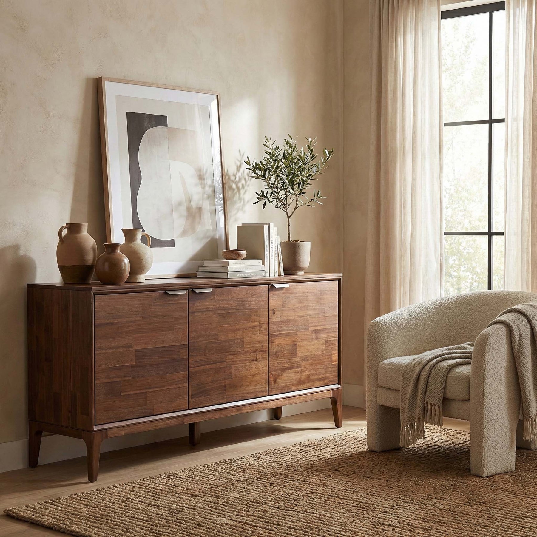 Allure Wooden 3 Door Sideboard - perfect for living room storage | Image 2 | InSTYLE Home & Rugs