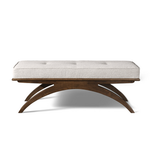 Austin Bench - upholstered bench with a warm walnut-finish wood base | Image 17 | InSTYLE Home & Rugs