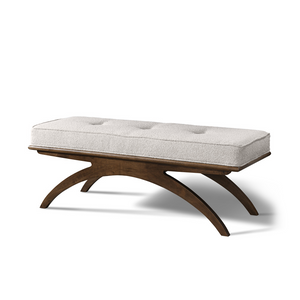 Austin Bench — Upholstered Bench with Walnut-Finish Base - upholstered bench with a warm walnut-finish wood base | Image 16 | InSTYLE Home & Rugs