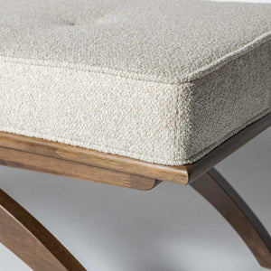 Austin Bench — Upholstered Bench with Walnut-Finish Base - upholstered bench with a warm walnut-finish wood base | Image 7 | InSTYLE Home & Rugs