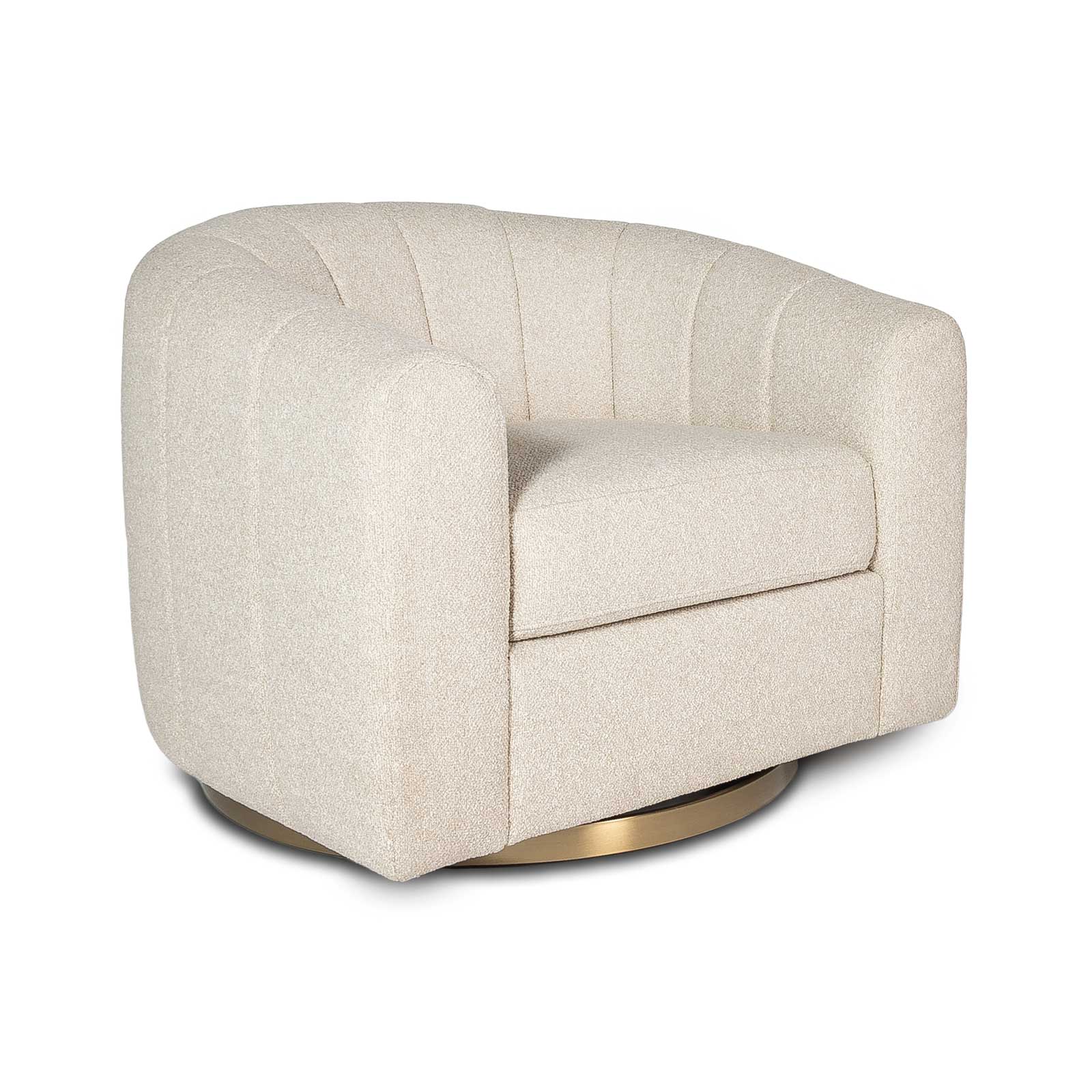 Ava Swivel Chair in buff boucle with a swivel base | InSTYLE Home & Rugs