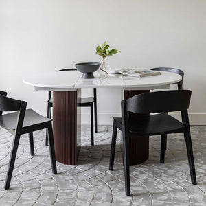 Avery Extension Dining Table — White High-Gloss Extension Table - white high-gloss extension dining table with ball-bearing leaf | Image 4 | InSTYLE Home & Rugs