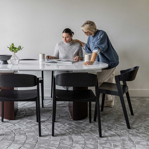 Avery Extension Dining Table — White High-Gloss Extension Table - white high-gloss extension dining table with ball-bearing leaf | Image 3 | InSTYLE Home & Rugs