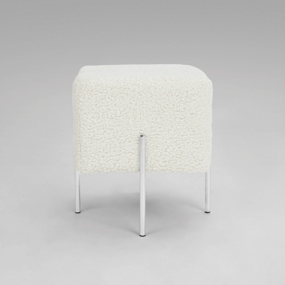 KUBE S Ottoman GY-BEN-7772 Black Velvet chrome legs - comfortable ottoman for any room | Image 2 | InSTYLE Home & Rugs