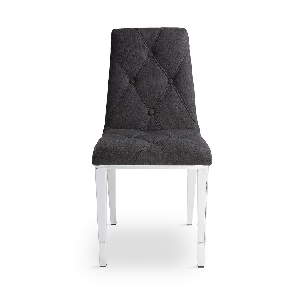 ALISON Dining Chair GY-DC-8115 Napa Grey, chrome legs - stylish chairs for any table | Image 1 | InSTYLE Home & Rugs