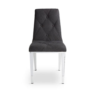 ALISON Dining Chair GY-DC-8115 Napa Grey, chrome legs - stylish chairs for any table | Image 1 | InSTYLE Home & Rugs