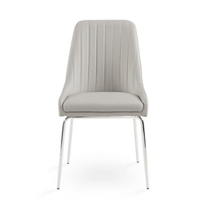 Moira Chair GY-1977 Napa Grey Fabric Chrome Legs - stylish chairs for any table | Image 1 | InSTYLE Home & Rugs