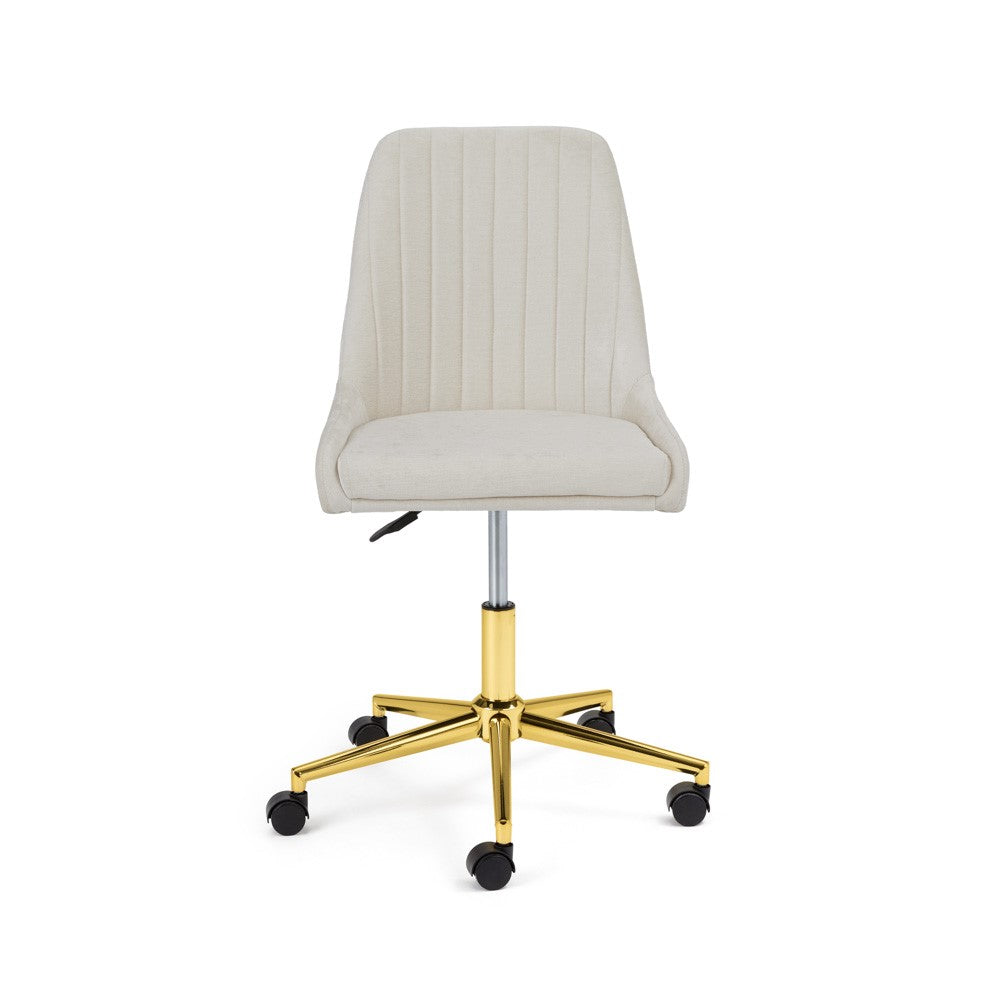 MOIRA OFFICE CHAIR GY-OC-1977G Morgan Ivory GOLD POLISHED LEG - ergonomic furniture designed for productivity | Image 1 | InSTYLE Home & Rugs