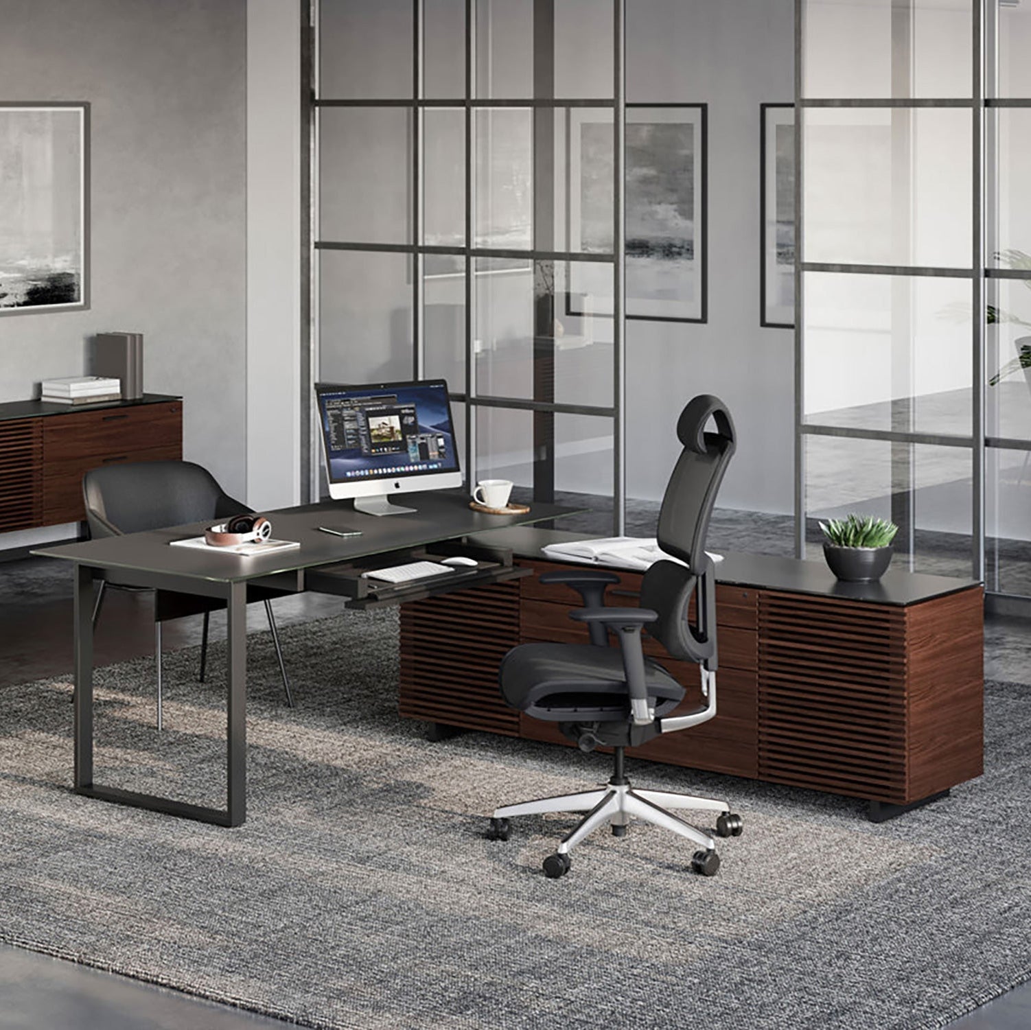 BDI Corridor L-Desk 6531 - stylish desk for modern spaces | Image 1 | InSTYLE Home & Rugs