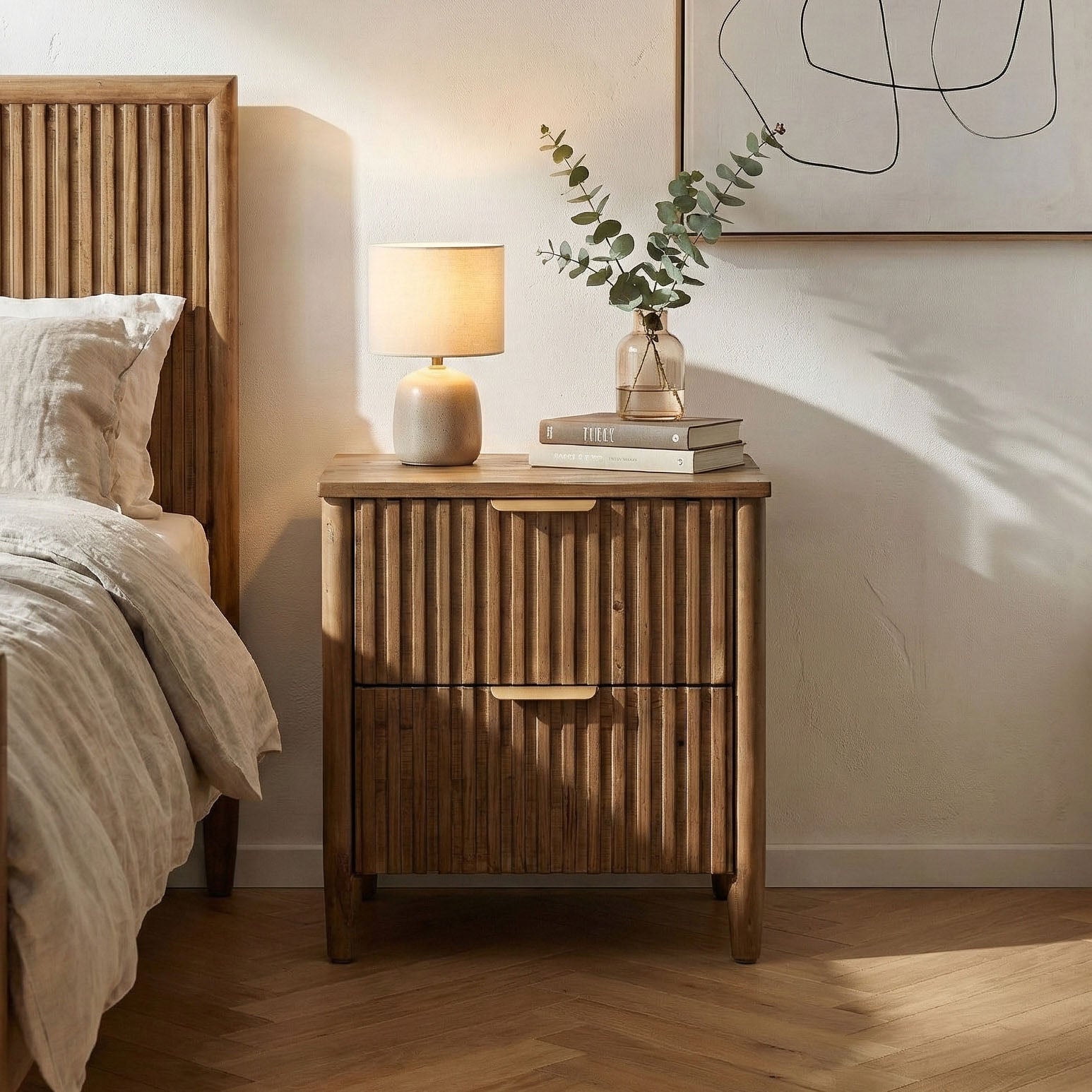 Britanica 2 Drawer Nightstand - functional nightstand for bedrooms | Image 2 | InSTYLE Home & Rugs