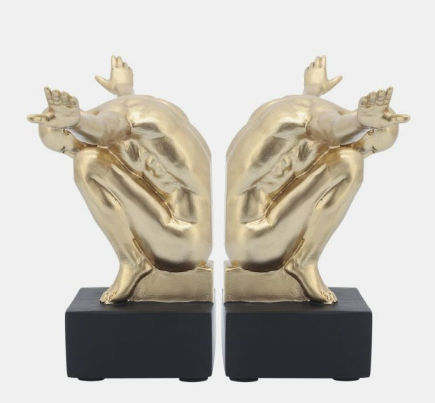 Man Sculpture Bookend, Set of 2