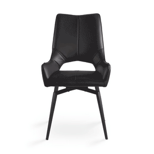 BROMLEY Dining Chair GY-DC-8388BK BLACK PU BLACK METAL LEGS - comfortable dining experience | Image 1 | InSTYLE Home & Rugs