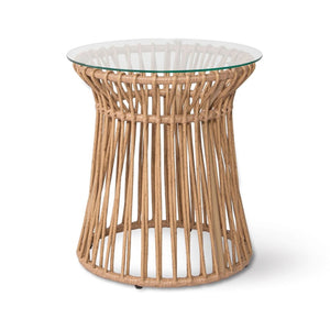 California Capri Accent Table in wicker with a tempered glass top | InSTYLE Home & Rugs