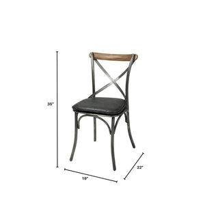 Metal Crossback Chair with Black Seat Cushion - comfortable seating for dining and office spaces | Image 3 | InSTYLE Home & Rugs