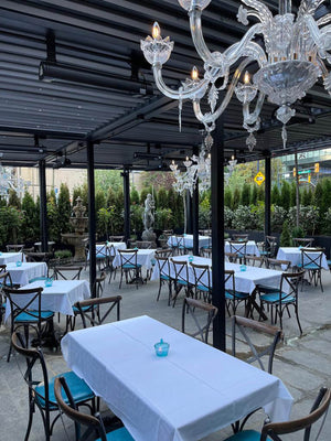 Metal Crossback Chair with Peacock Blue Seat Cushion - comfortable seating for dining and office spaces | Image 4 | InSTYLE Home & Rugs