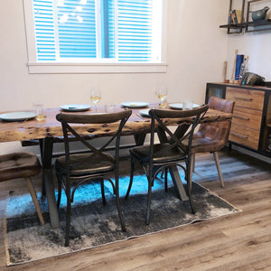 Metal Crossback Chair with Black Seat Cushion - comfortable seating for dining and office spaces | Image 6 | InSTYLE Home & Rugs