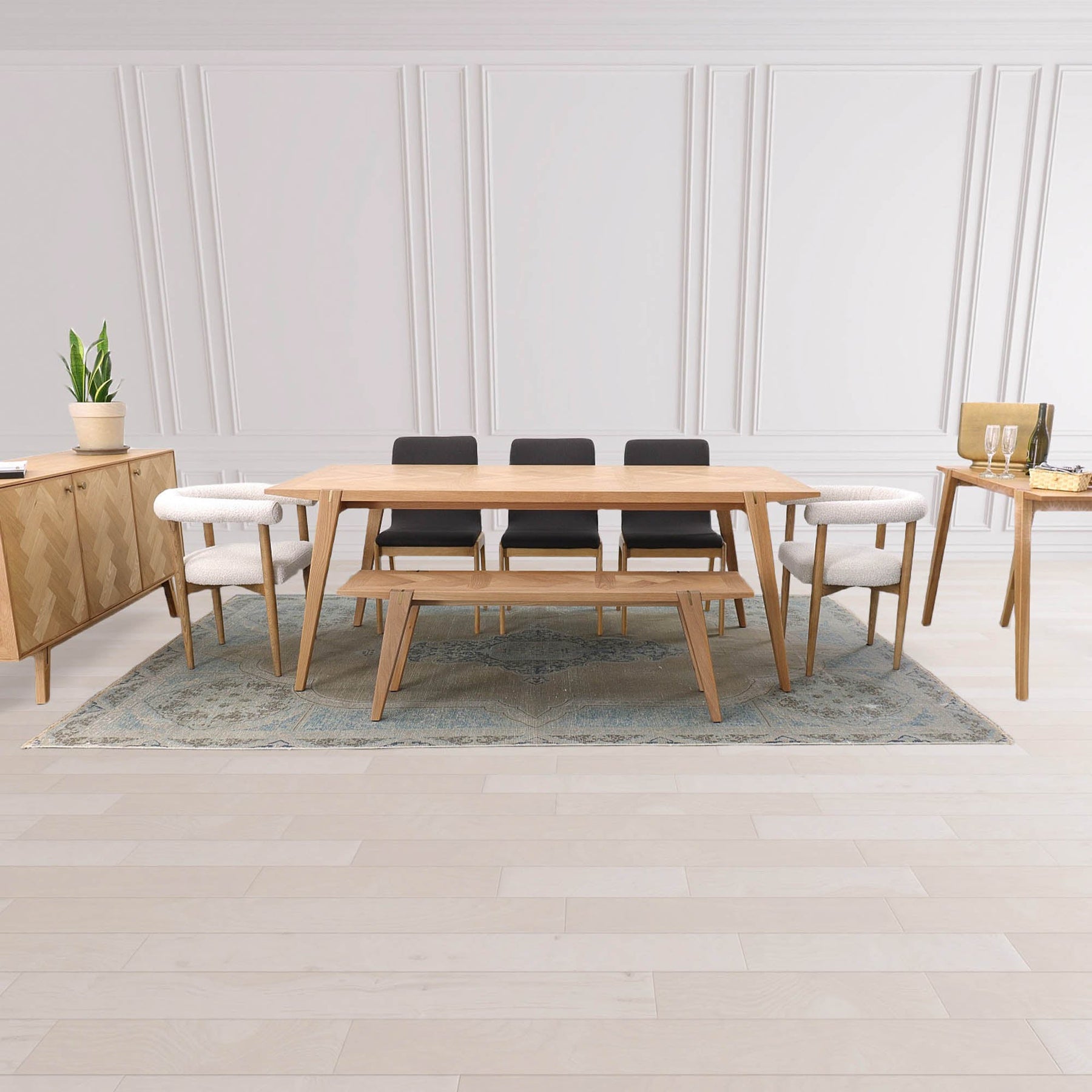 Colton Small Dining Bench w/ Brass - stylish chairs for any table | Image 2 | InSTYLE Home & Rugs