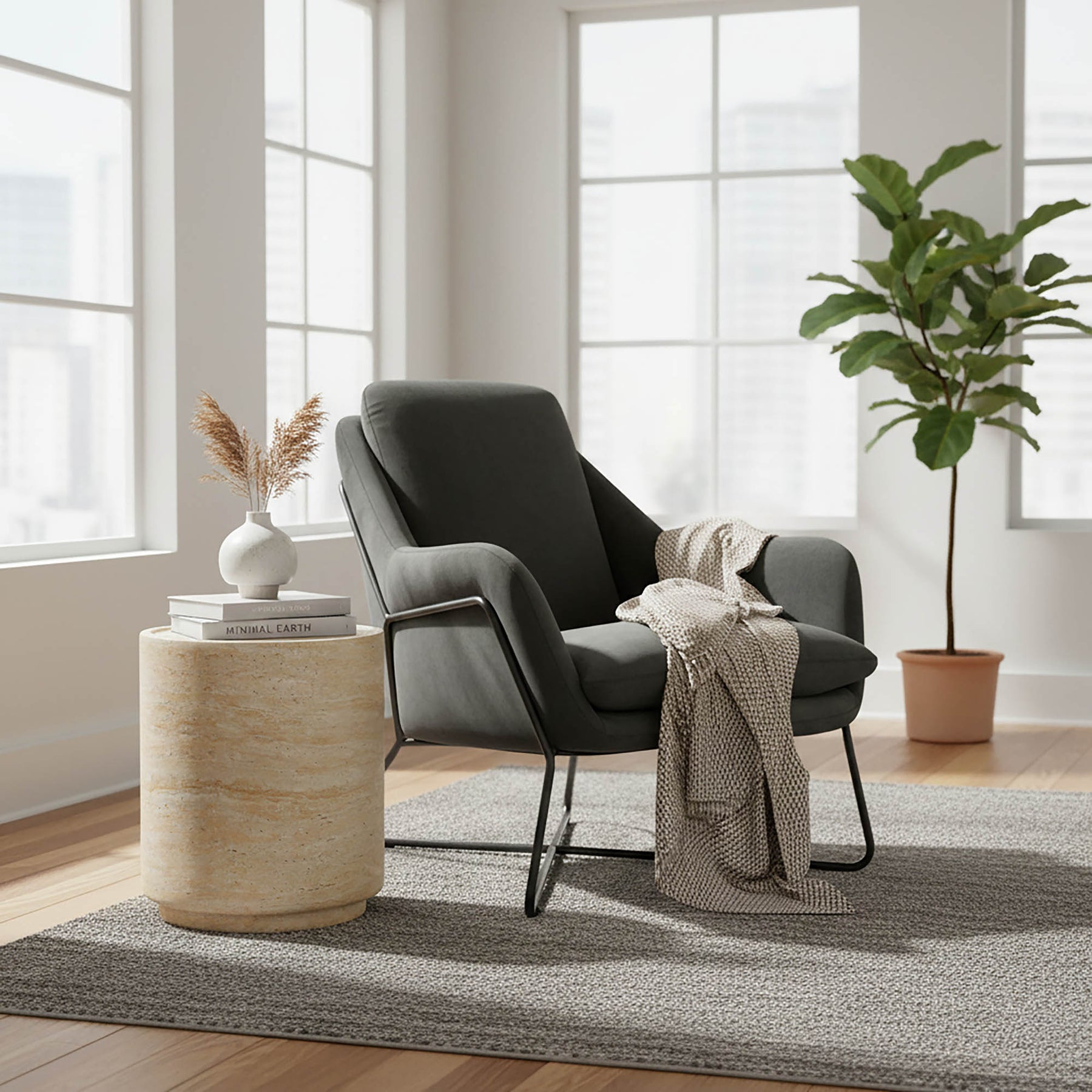 Romeo Lounge Chair - perfect for casual unwinding | Image 2 | InSTYLE Home & Rugs