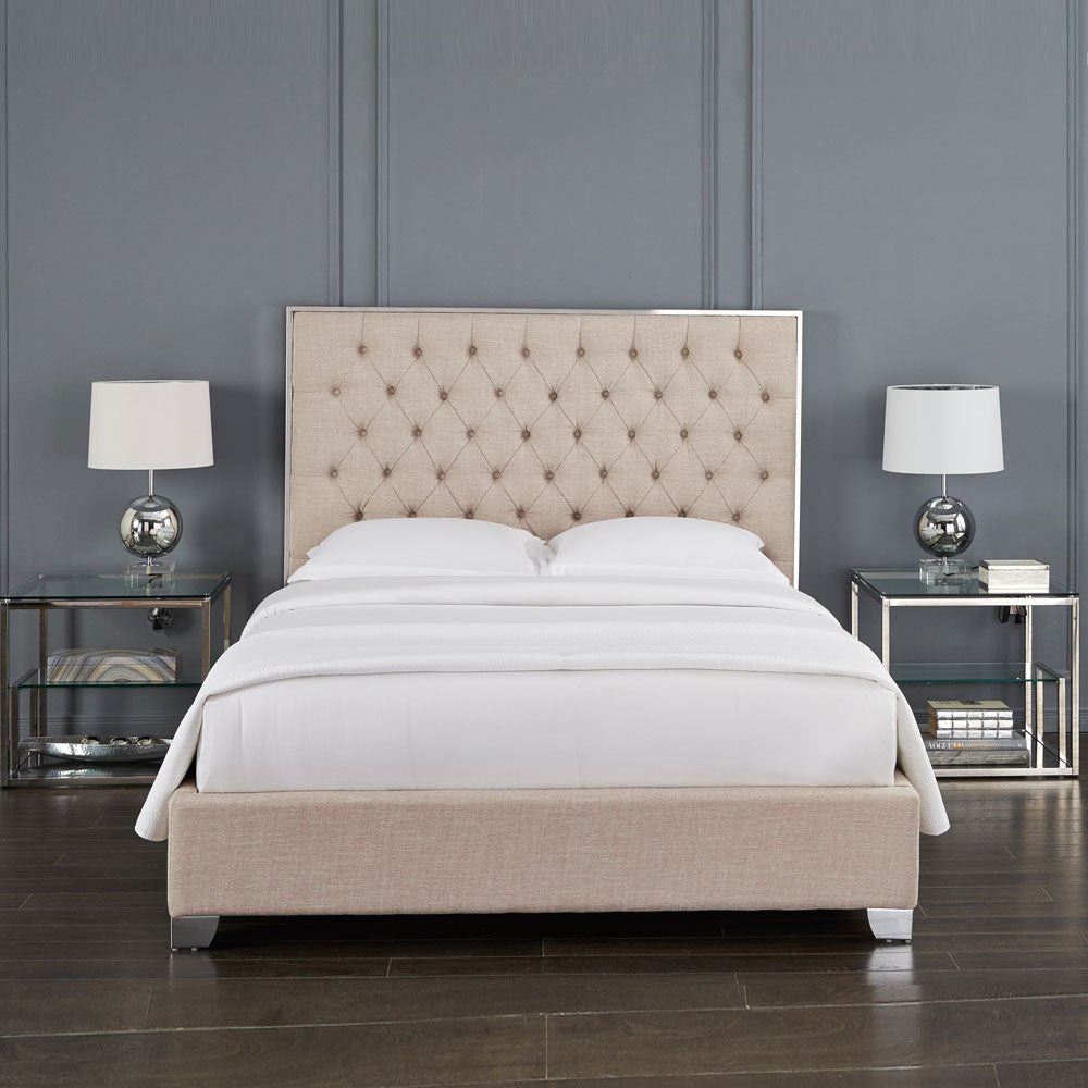 KROMA GY-0218 King Bed Dark Grey Linen - stylish beds for any bedroom | Image 2 | InSTYLE Home & Rugs