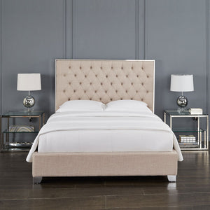 KROMA GY-0218 King Bed Dark Grey Linen - stylish beds for any bedroom | Image 1 | InSTYLE Home & Rugs