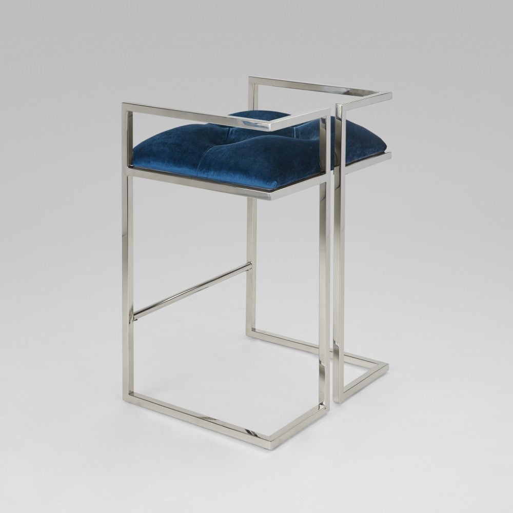 CORALIE Counter Chair GY-COU-8051 Silver Satin w/ steel base - comfortable bar stool with ergonomic design for long-lasting use | Image 1 | InSTYLE Home & Rugs