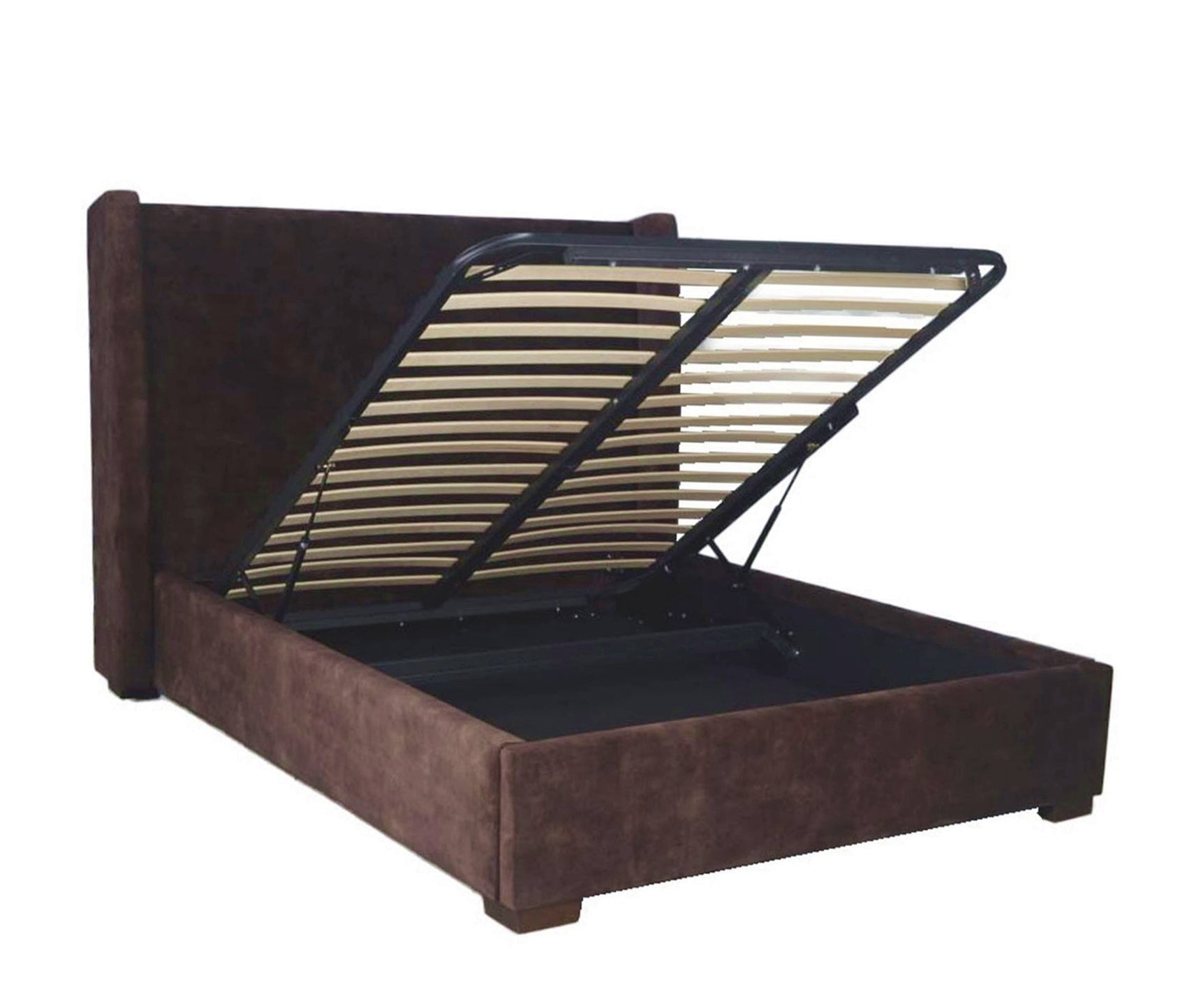 Cora Queen Storage Bed - Velvet Brown