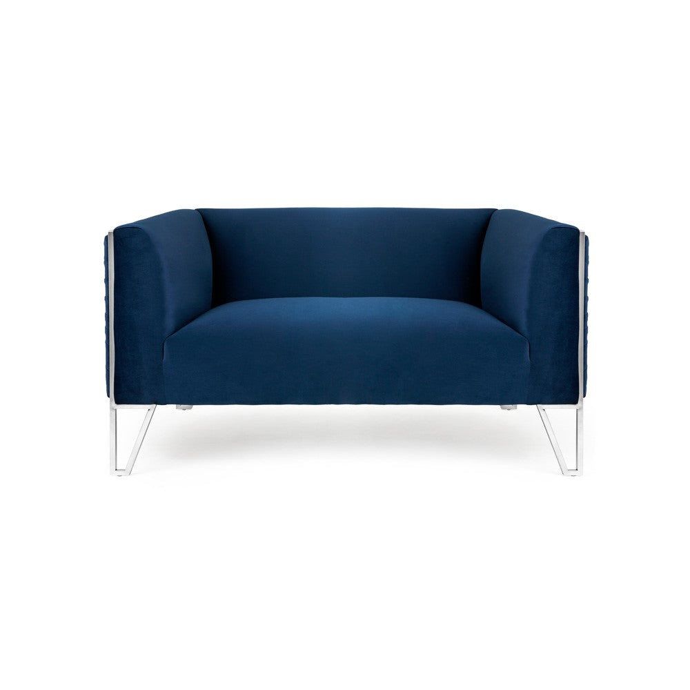 TRURO LOVSEAT GY-LS-8575 Ink Blue Velvet color - cozy loveseat for small spaces and intimate seating | Image 2 | InSTYLE Home & Rugs