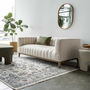 Elliot 2-Seat Sofa in cream performance fabric with oak legs | InSTYLE Home & Rugs