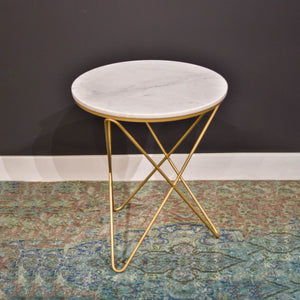 Earth Wind & Fire Marble Side Table - perfect for holding drinks, lamps, and other essentials | Image 2 | InSTYLE Home & Rugs