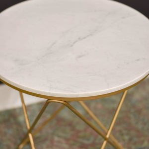 Earth Wind & Fire Marble Side Table - perfect for holding drinks, lamps, and other essentials | Image 4 | InSTYLE Home & Rugs