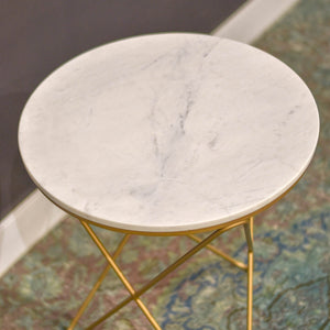 Earth Wind & Fire Marble Side Table - perfect for holding drinks, lamps, and other essentials | Image 5 | InSTYLE Home & Rugs