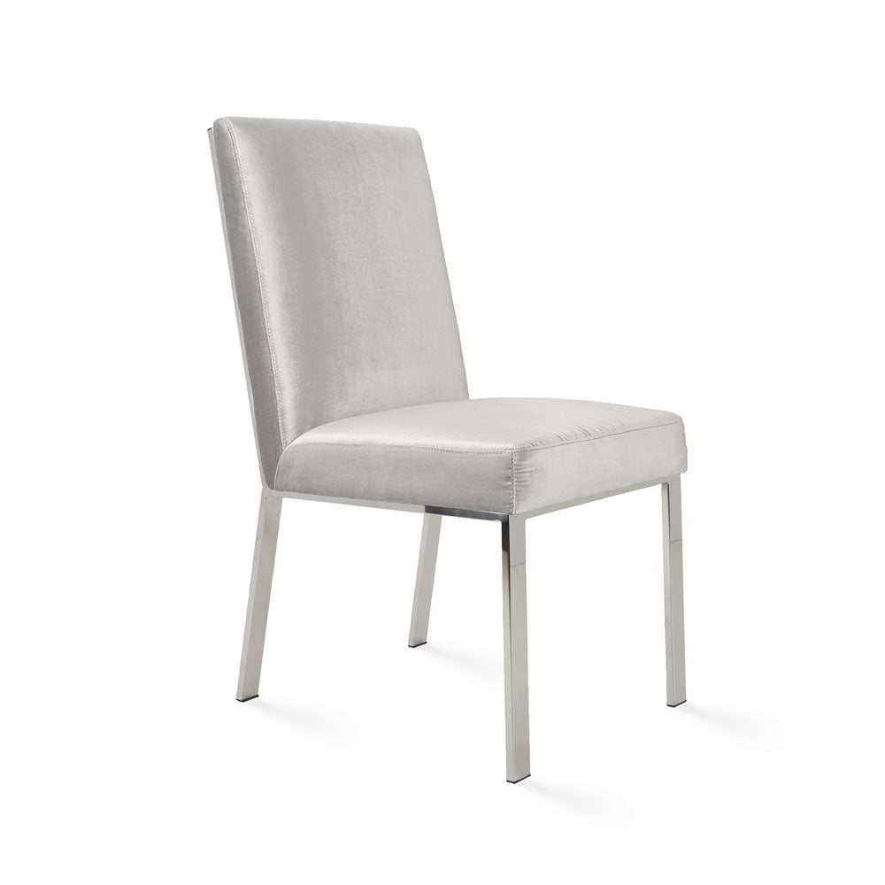 EMILIANO Dining Chair GY-DC-8121 E.Grey velvet with silver frame - stylish chairs for any table | Image 2 | InSTYLE Home & Rugs