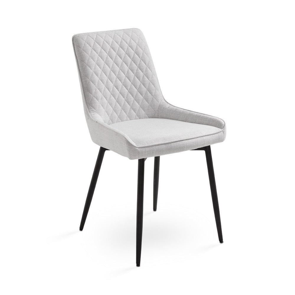 Emily Dining Chair GY-DC-1912BK Grey Pu Black Legs - stylish chairs for any table | Image 2 | InSTYLE Home & Rugs