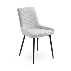 Emily Dining Chair GY-DC-1912BK Grey Pu Black Legs - stylish chairs for any table | Image 2 | InSTYLE Home & Rugs