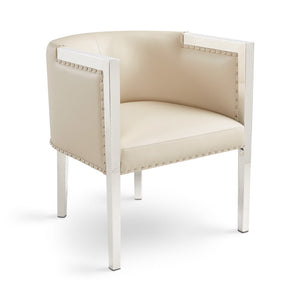 ELVIS Accent Chair GY-AC-7988 Stainless Steel legs Taupe Cream - modern accent chair with comfortable cushioning and sleek design | Image 2 | InSTYLE Home & Rugs