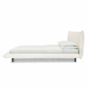 Fable upholstered bed in ecru fabric with curved footboard | InSTYLE Home & Rugs