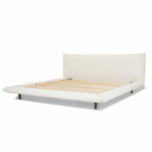Fable upholstered bed in ecru fabric with curved footboard | InSTYLE Home & Rugs