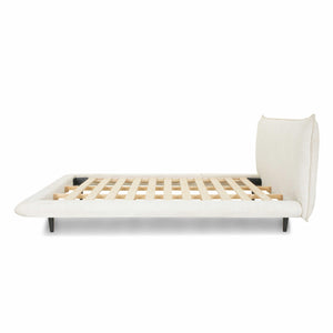 Fable upholstered bed in ecru fabric with curved footboard | InSTYLE Home & Rugs